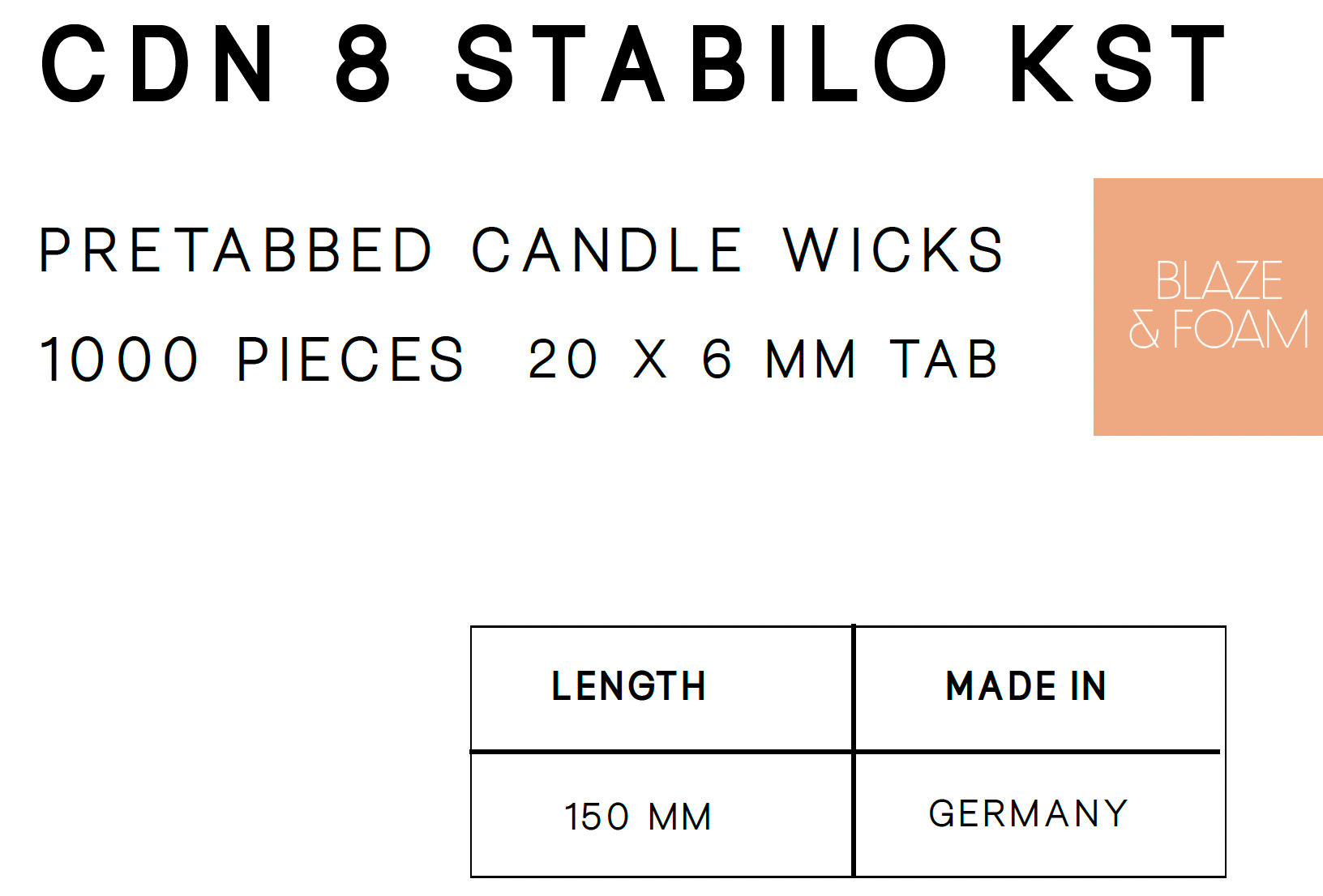 CDN Stabilo 8 - 150mm Long (20mm x 6mm tab)