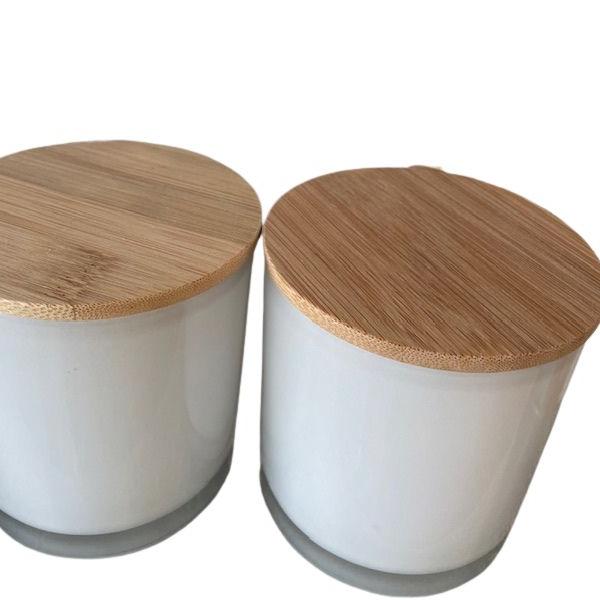 XL OPAQUE Oxford Glass Jar - White Gloss With Transparent Base