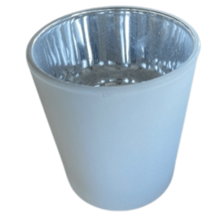 Oxford Medium Glass White Electroplated with silver - Blaze & Foam