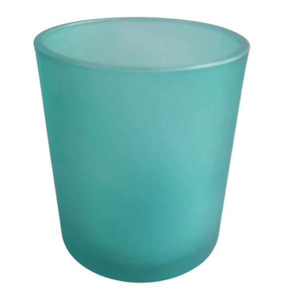 LARGE FROSTED Oxford Glass Jar - Moss Green