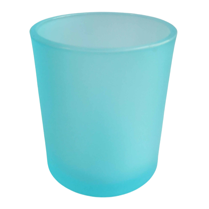 LARGE FROSTED Oxford Glass Jar - Light Blue