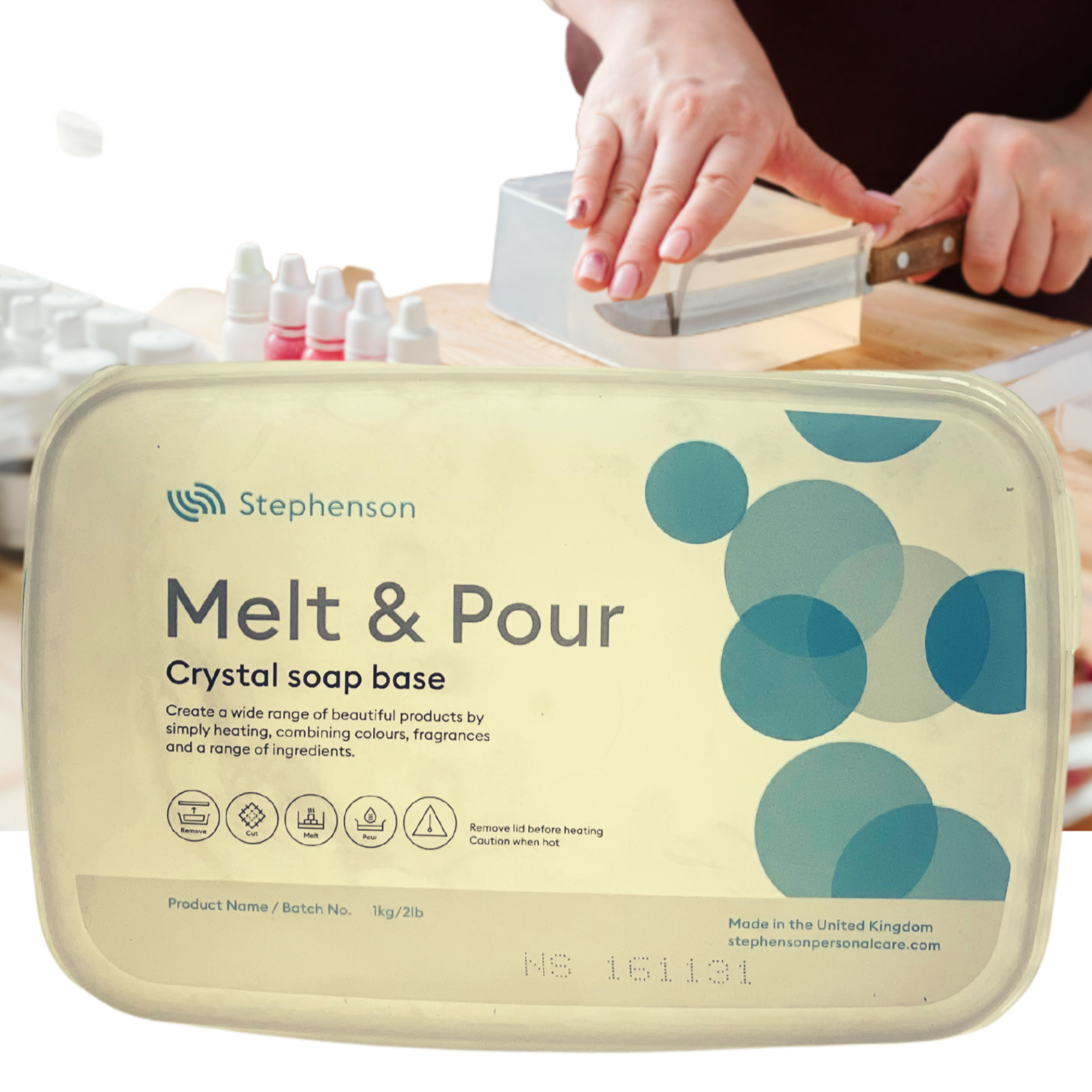 Stephenson Palm Oil Free Crystal RC Soap Base Clear Melt and Pour