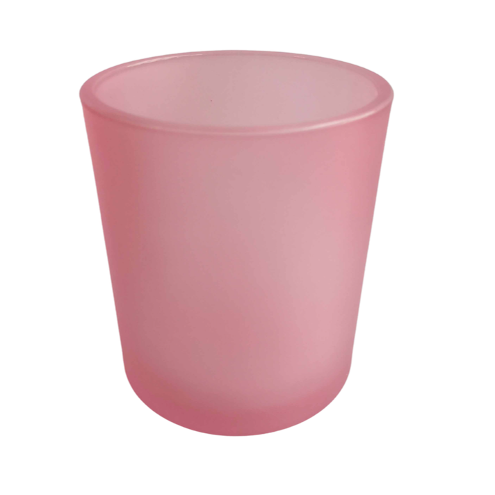 LARGE FROSTED Oxford Glass Jar - Pink