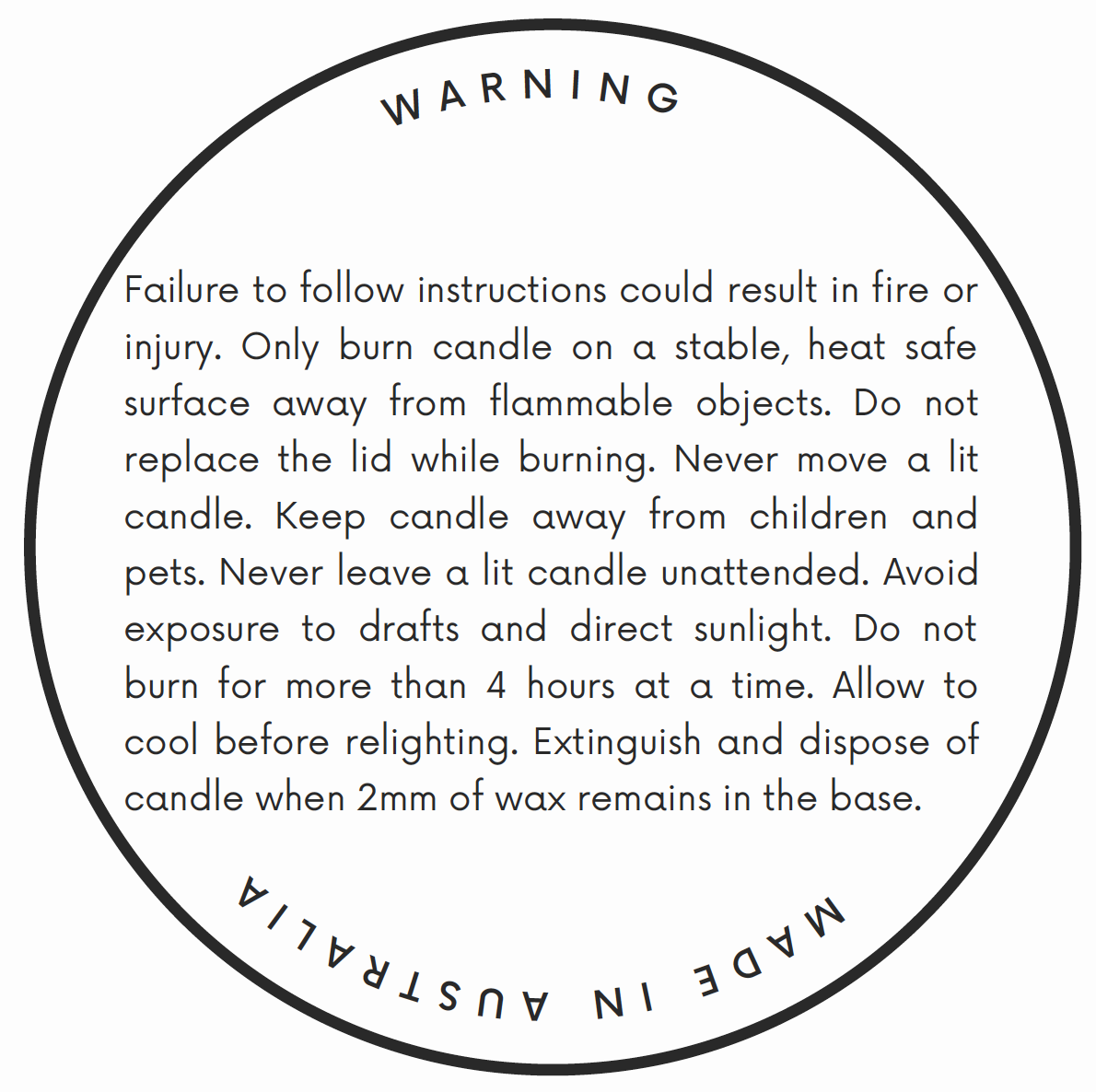 Candle Warning Labels