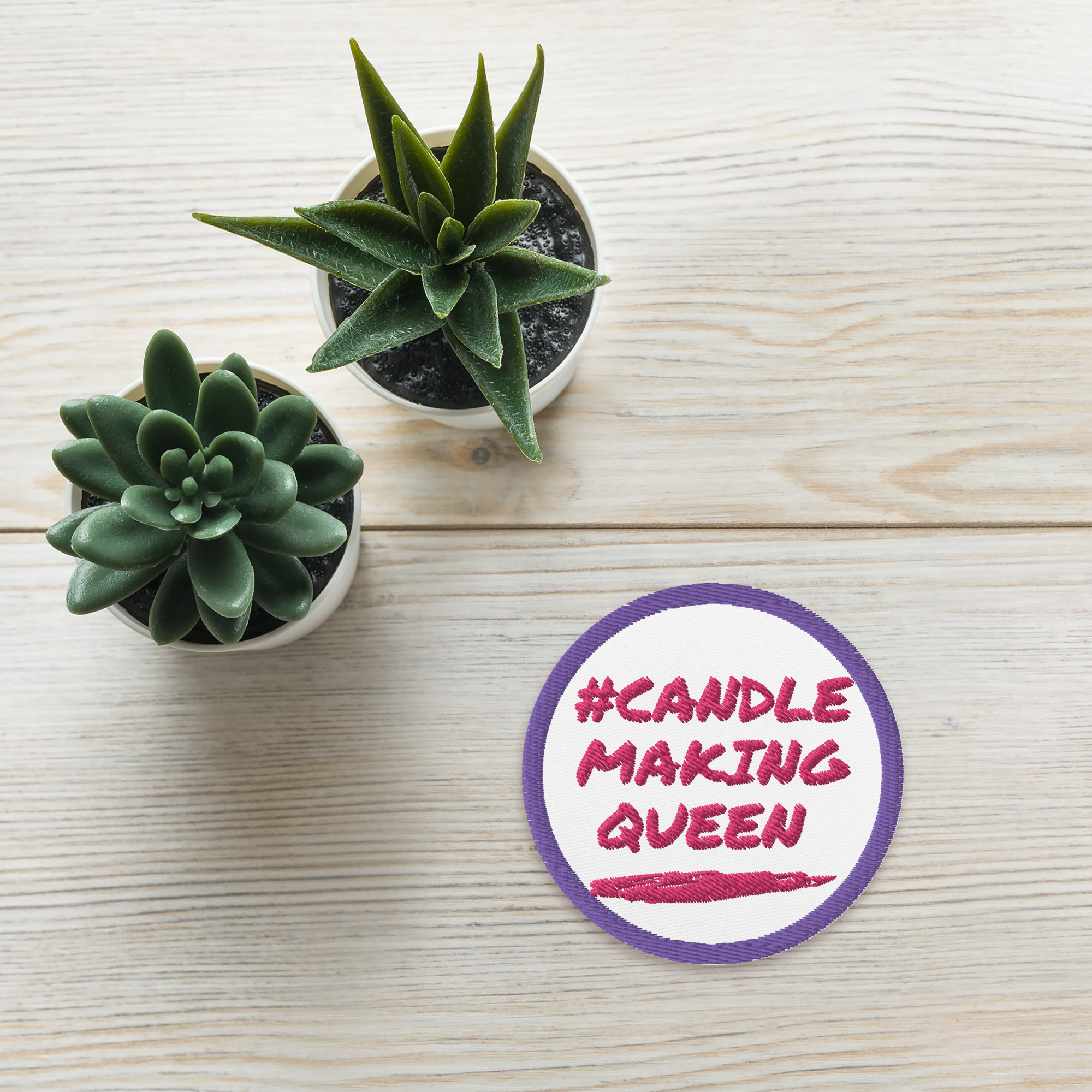 Embroidered patch - Candle Making Queen